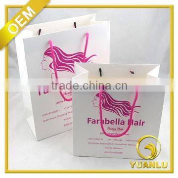 custom logo cardboard paper hair extensions packaging bags