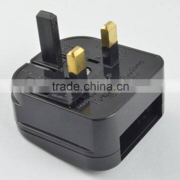 New product China  wholesales,Euro to UK BS1363 converter plug with FUSE 13A ,ac plug adapter male to male