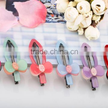 Fashion bowknot alligator hair clip pure color ellipse plate hair accessories rhinestone acetate metal hair clip