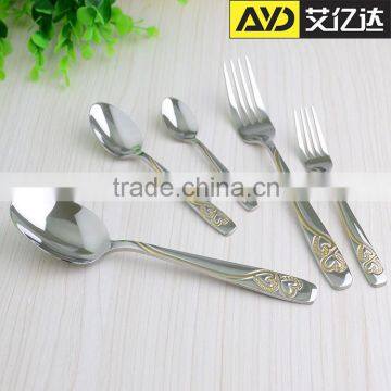 bulk flatware , gold plated flatware , spiral handle flatware sets