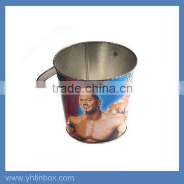 painted mini tin bucket with handle