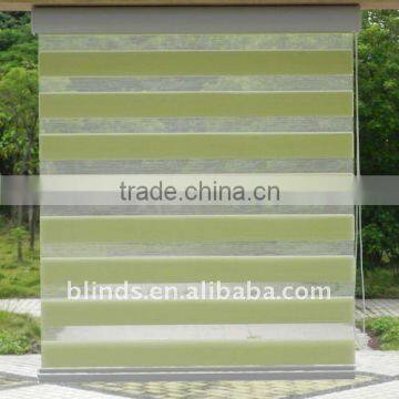 Green Rainbow Zebra Sheer Window Blinds