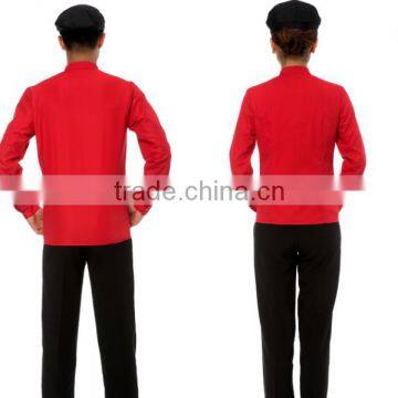 Custom Made Unisex Bar Waitress Round -neck Long Sleeve Work Shirt and Pant With Fashion Apron photo-3