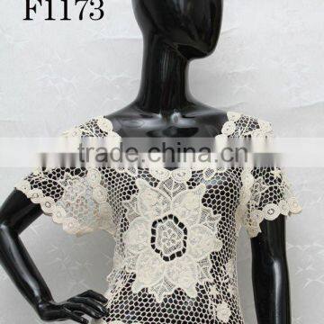 Cotton embroidery lace fabric clothes for ladies F1173