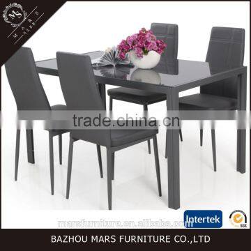 Modern Furniture Glass Kitchen Dining Dinette Top Dining Set 6 Person Dining Table and Chairs Set photo-2