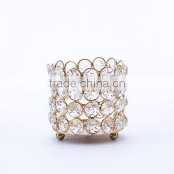 T-Light Holder/ Gold Crystal Candle Holder/ Gold Crystal Centerpices