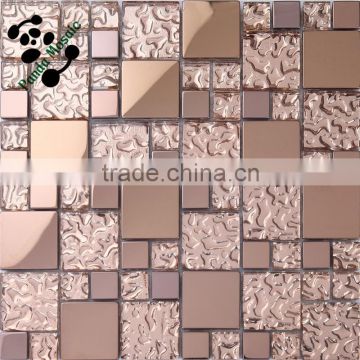 SMP17 Cold Spray Brown Glass Tile Slate Wall Art Mosaic Patterns