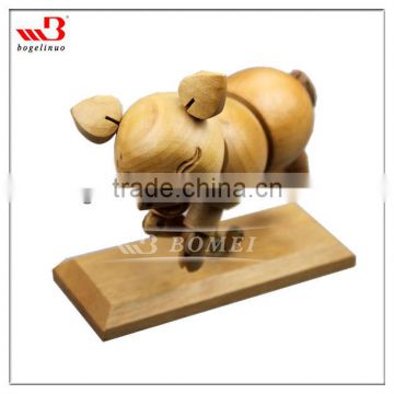 natural color wooden pig art manikin