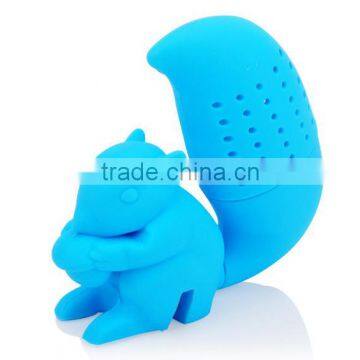 3D Custom Cartoon Design Squirrel Shaped Tea Strainer Silicone