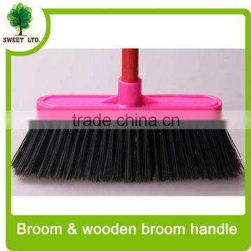 plastic nylon broom with stick for cleaning tools from china