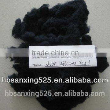 100% sheep cashmere, 20.5mic& 40-50mm, dyed dark blue color, 100% real color