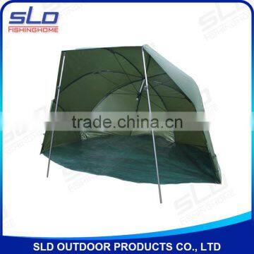 nylon waterproof fabric fishing dome umbrella with aluminum storm poles with PE ground sheet