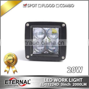 20W 3x3 cube pod high power pillar work light off-road truck motorcycle super spot driving lamp