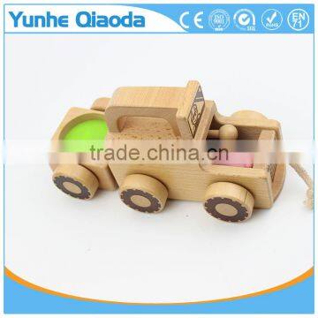 baby wooden sounding car toys/ pull along Mini wood car with xylophone in toys