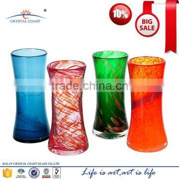 Wholesale Promotion Stock High Quality Handblown Colored Tall Cylinder Mosaic Glass Bud Vases photo-2