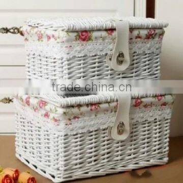 Wholesale Pop up Wicker Decorative Trunk Wicker Dirty Clothes Storage Chest Hamper With Lid photo-4