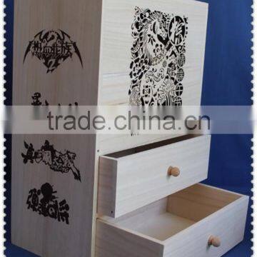 eco-friend natural wooden cabinet with basket drawes for living room