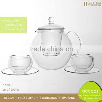 Promotional Custom Interesting Wholesale Handcrafted Pyrex Glass Tea Pot With Infuser