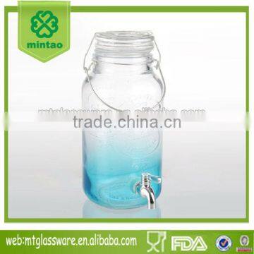 128oz Spray Blue Colors Glass Dispense With Blue Tap photo-2