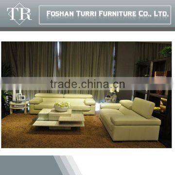 New Design Italiy Top Grade Leather Adjustable Headrest Sofa photo-4