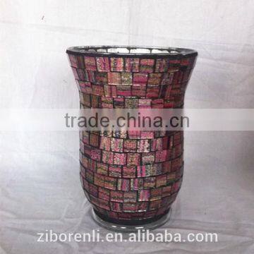 Color Mosaic Modern Flower Vase Tall Glass photo-5