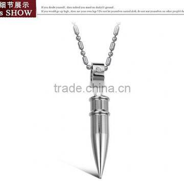 Top Quality Silver Black Gold 42*9mm Men's Bullet Stainless Steel Pendant Necklace photo-5