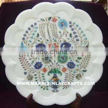 Indian Marble inlay plates , Decorative gift plate