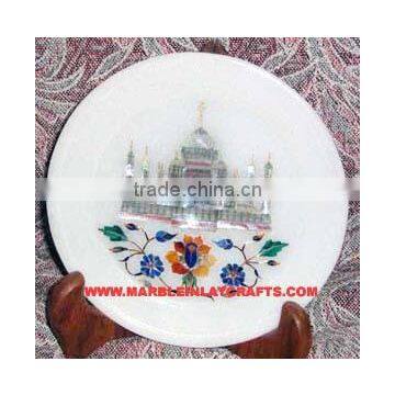 Christmas Gift White Marble Inlay Plates Exclusive