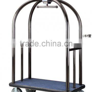 Black color stainless steel luggage trolley D13-C