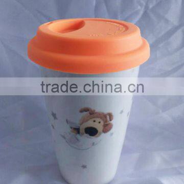 Ceramic Material Heat Resistant Double Wall Drinking Mug for Travel photo-3