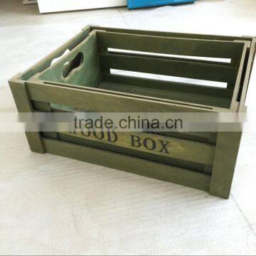 Factory Price Stain Color Wooden Fruit Crate Boxes Wooden Wine Box