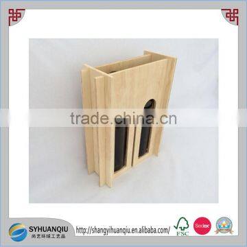 Cheap plywood double wooden wine box wooden wine display box