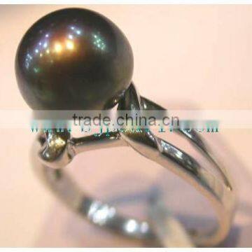 Rose Purple Seawater Tahitian Pearl Ring photo-2