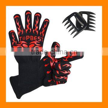 HitzebestAndig bis 500C elegantes Design Vielseitig einsetzbar Grill handschuhe Kaminhandschuhe Topfhandschuhe BBQ handschuhe