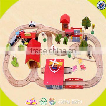 wholesale wooden toy railway cheap kids toy railway top fashion toy railway W04C014