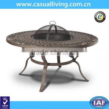 Cast-Aluminum Fire Pit with Table