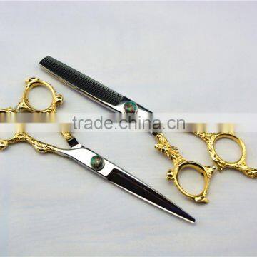 2015 New YF0437Japanese steel zodiac Dragon hair scissor