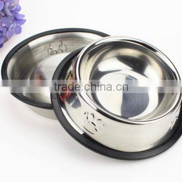 Food Feeder Dish Serving Bowl Water Container Rubber Base Cat Dog Pet Bowl photo-4