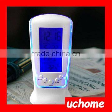 UCHOME 3 in 1 Light Calendar Thermometer Grandfather Clock With Birthday Reminding photo-2
