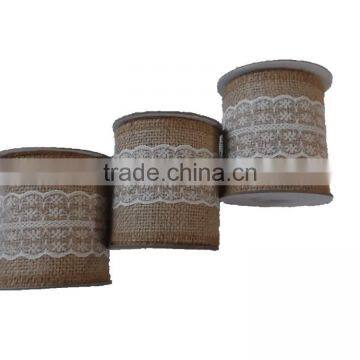 3'' wide burlap craft ribbon packed on spool 5Y