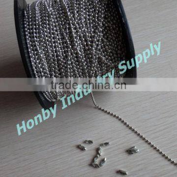 Spool Packing 2.4mm Silver Color Hang Tag Ball Chain