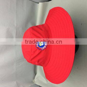 Plain Red Wide Brim Sun Hat/cotton Hat /lady Bucket Hat photo-2