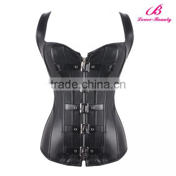 Black Overbust Waist Cincher Vest Shapewear Thermal Waist Corset Steampunk Wholesale