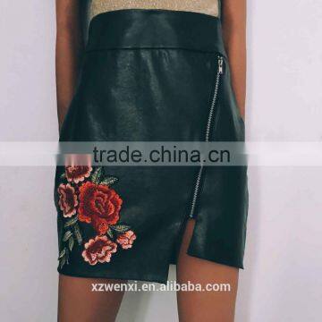 Designer One Piece Short Dress pu Leather Very Short Mini Skirt Running Skirts