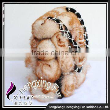 CX-H-13A Genuine Rex Rabbit Fur Designer Fashion Women Hand Bag photo-2
