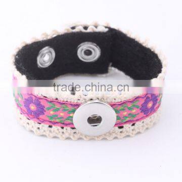 High End Snap Button Cuff Bangle Double Layers Zinc Alloy Cuff Bangle Silver Plating Women Cuff Bangle With Diy Snap Button photo-6