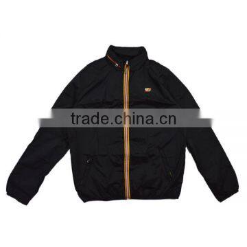 Fashion Men Nylon Solid Black Jacket for Spring photo-5