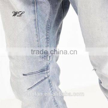 Men Denim Fabric Elastic Hem Harem Pants Customised Man Jean photo-4