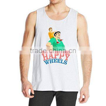 Custom Mens Printed Cotton Silk Tank Top photo-2