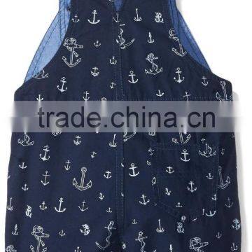 Little Boy's Clothes 2 Piece Plain Polo Top, Shortall Printing Pattern Romper, Boys Clothing photo-3